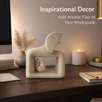 Modern Ceramic Statue for Desk, Abstract Art Sculpture Home Decor, Couple Sculpture Living Room Bedroom Office, Ceramic Art Piece, JK79