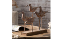 Bird Sculpture with Wooden Base Rustic Tabletop Bird Figurine Vintage-Influenced Ornament for Homeowners, Art Collectors, Entryway Table