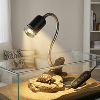 Timed Dimming Switch Clamp Basking Lamp Reflective Interior Gooseneck Basking Lamp Metal Body UK Plug for Reptiles, Pets