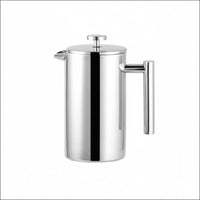 Stainless Steel Plunger Pot Fine Mesh Strainer Plunger Pot Coffee Maker Heat Resistant Double Wall Coffee Pot for Camping