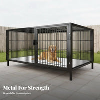 Easy to Clean Heavy-Duty Bar Enclosure Large Space Dog Kennel Rust-Resistant Pet Crate Secure Lock for Chicken Keepers, Breeders, Rabbit Owners, Kennels, Outdoor, Backyard, Balcony