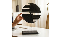 Wooden Sculpture with Base Tabletop Abstract Sculpture Handcrafted Shelf Decor for Entryway