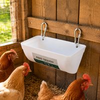 Hanging Chicken Feeder Polymer Trough for Chickens Ducks Geese, Automatic Poultry Feeder for Small Flock