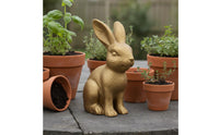 Great Gift Shiny Rabbit Ornament Creative Design Golden Rabbit Figurine Gold Bunny Statue for Desktop, Tabletop, Garden