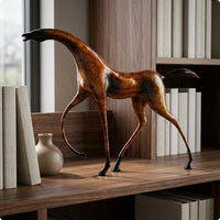 Abstract Horse Sculpture Smooth Shiny Finish Zinc Alloy Horse Statue Indoor Home Decor for Bookcase