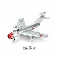 Red Nose MiG-15 Model Silver Finish Jet Fighter Model Clear Canopy Fighter Jet Kit Swept Wings