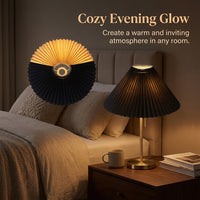 Home Decor Pleated Cloth Lampshade for Table and Ceiling Lights, Textured Material Shade for Living Room, Versatile Design