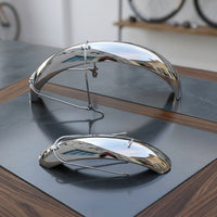 2 Pieces Bike Mudguard with Support Struts Glossy Bike Mudguard Set Strong