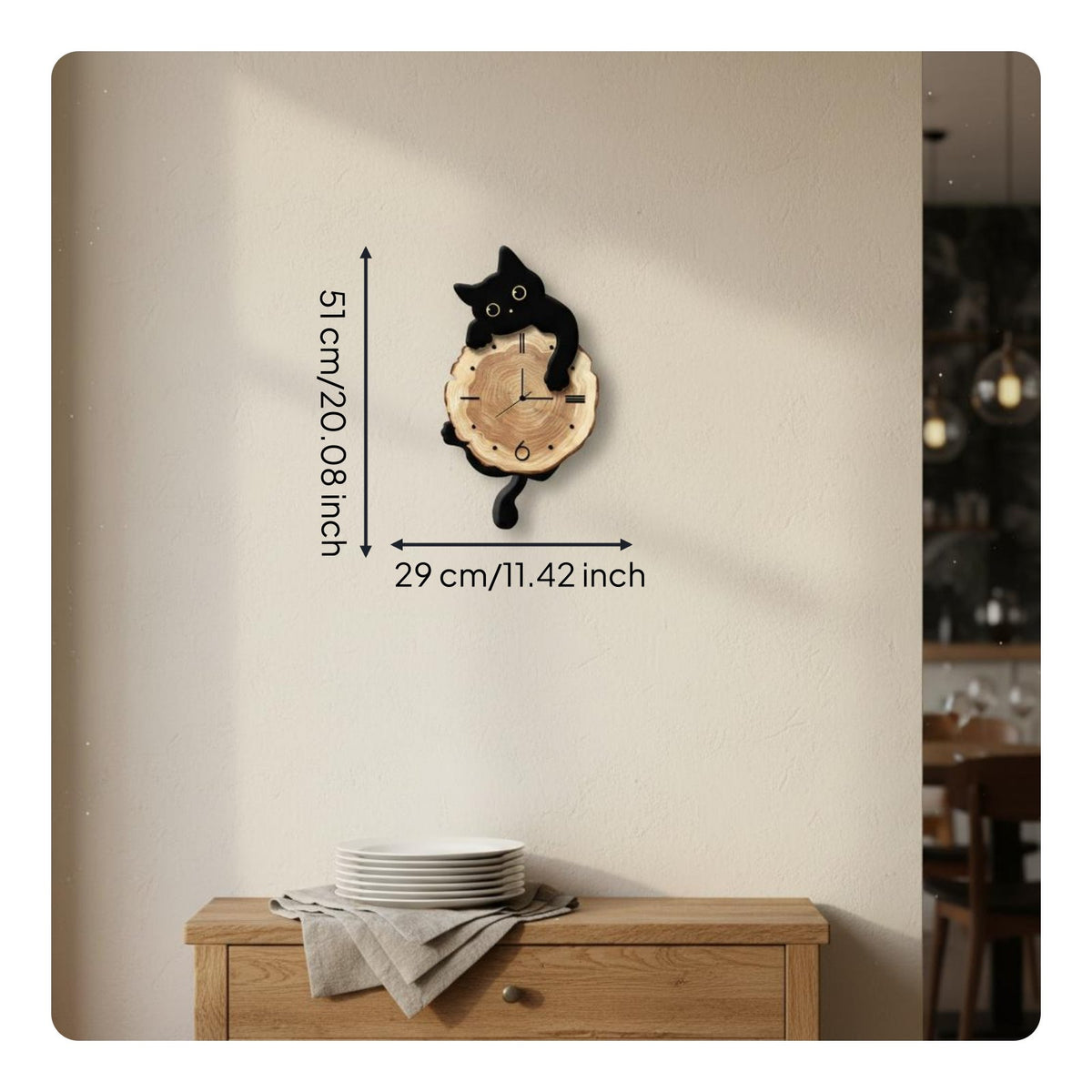Cartoon Feline Timepiece Clock Quiet Feline Timepiece Clock Creative Design House Decoration for Bedroom
