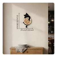 Cartoon Feline Timepiece Clock Quiet Feline Timepiece Clock Creative Design House Decoration for Bedroom