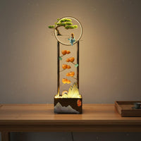LED Water Waterfall Feng Shui Decor Cascading Waterfall Quiet Tranquil Water Feature for Living Room, Hotel Lobby, Entryway