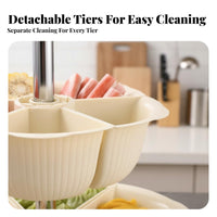3-Tier Rotating Food carrier 360-Degree Rotation 3-Tier Platter Set for Families