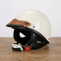 Leather Helmet Visor with Fasteners Adjustable Visor with 3 Fasteners Practical for Motorcyclists