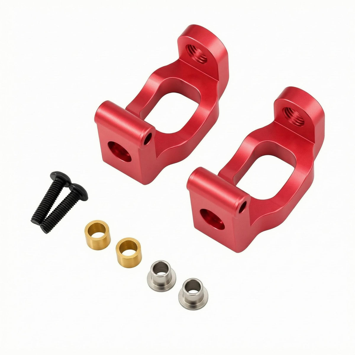 2 Pieces Front C-Shaped Mount Centrally Open Cutout Anodized  Machined Car Bracket