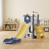 Enclosed Toddler Playground with Storage Space Allall-Inclusive Toddler Slide with Climber Sturdy Indoor Play Structure Non-Slip for Toddlers, Kids, Playroom