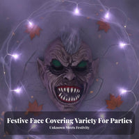 Horror Theme Fullcranium cranium face covering Scary Design singlevision-patch cranium face covering Realistic features Costume Accessory for Halloween aficionados, Party-Goers, spooky house experiences, Carnival, Photo face coveringed gala