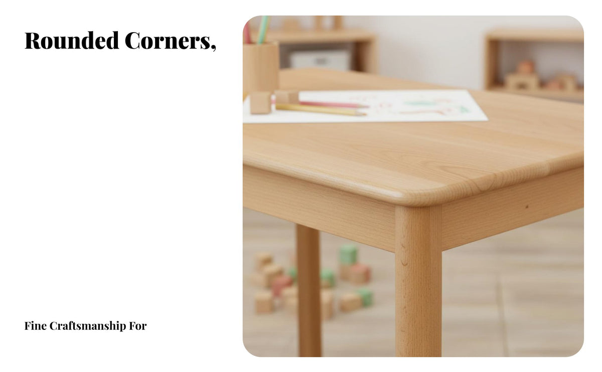 Nordic Design Toddler Desk and Chair Rounded Corners Art Station with Chairs Sturdy Construction children's Furniture Multifunctional for Preschoolers, Toddlers, Parents, Kindergarten, Nursery, Study Room, Bedroom