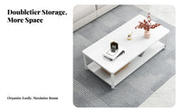 Sturdy and Stable Modern Minimalist Coffee Table Heavy Duty Rectangular Storage Coffee Table Easy to Assemble Living Room Furniture Rounded Corners for Apartment Dwellers, Homeowners, Office Workers, Small Areas, Lounge Area, Home