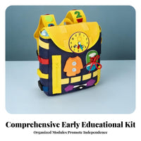 Flap-Top Felt Activity Backpack Adjustable Straps Soft Structured Backpack Sturdy Materials Kids Busy Bag Roomy Main Compartment