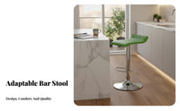 Modern Minimalist Design Upholstered Swivel Bar Chair Built-in Footrest Adjustable Height Pedestal Stool Stable Round Base Home Seating Padded Seat for Business Owners, Homeowners, Adults, Restaurant, Counter, Kitchen Island, Dining Room