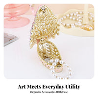 Hand-Painted Enamel Hinged Swan Jewelry Box Elegant Design Crystal Swan Trinket Box Secure Closure for Vanity