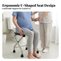 Sturdy Frame Foldable Bedside Commode Stable Support Folding Bedside Commode Non-Slip Feet Portable Toilet Easy to Clean for Pregnant Women, Disabled Individuals, People with Disabilities, Home Care, Bedroom, Travel