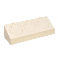 Upright Tabs Locket Stand Three-Slot Jewelry Display Stand Suede-Like Retail Fixture Rectangular
