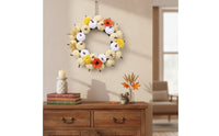 Autumn Wreath Farmhouse-Themed Thanksgiving Wreath Artificial Decorations for Entryway, Mantel