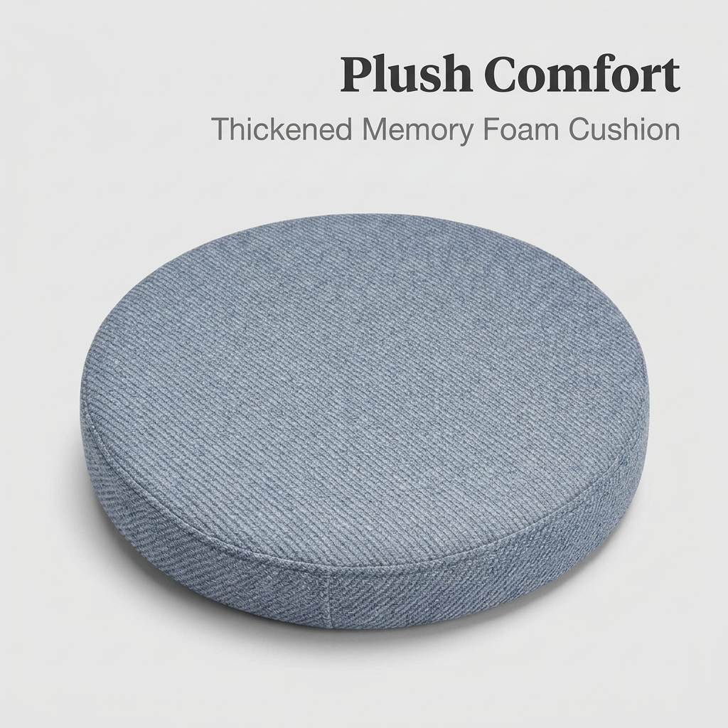 Memory Foam Seat Cushion, Round Chair Pad, Comfortable Tatami Mat, Breathable Polyester Fiber, Orange Red, 40x40cm Thick