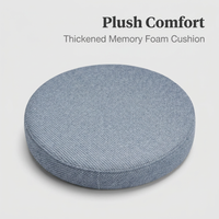 Memory Foam Seat Cushion, Round Chair Pad, Comfortable Tatami Mat, Breathable Polyester Fiber, Orange Red, 40x40cm Thick