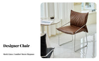 Light Luxury Design Upholstered Lounge Chair Minimalist Frame Cushioned Sled Chair Comfortable Backrest Dining Seat Versatile Placement for Office Workers, Homeowners, Interior Decorators, Home, Living Room, Reception Area, Bedroom