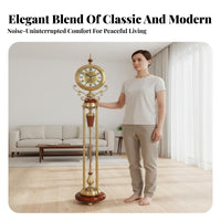 Grandfather Clock Light High-End Design Standing Living Room Clock Sweep Second Mechanism House Decoration for Interior Decorators, Hallway, Study