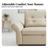 textile Sofa with Side Pockets Modern Design Couch Space-Saving Household Furniture for Apartment Dwellers, Small Families, Living Room, Lounge Area