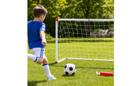 Easy to Assemble Kids Soccer Goal with Pump Outdoor Soccer Goal with Ball Sturdy Toy Compact for Toddlers, Garden, Playroom