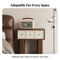 Minimalist Design 2-Drawer Bedside Table Space-Saving 2-Drawer Nightstand adaptable Use Side Cabinet Easy to Clean for Apartment Dwellers, Homeowners, Bedroom, Small Spaces, Dorm Room, Home Office
