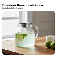 Large Capacity Glass Water Pitcher with Lid Safe Material Borosilicate Glass Jug Easy to Clean for Health-Conscious Individuals