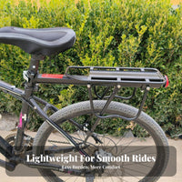 Lightweight Aluminum Alloy Cycle Rear Rack Includes Reflector Mountain Bike Luggage Carrier Side Protection Guards Rear Bike Rack Universal Fit for Commuters, Touring, Commuting, Travel