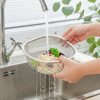 Kitchen Sink Drainer and Sink Strainer, Stainless Steel Leftover Food Strainer with Suction Cup, Home Kitchen Dishwashing Sink Net for Food Waste