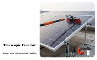 Photovoltaic Panel Cleaning Brush Adjustable Angle Head Photovoltaic Panel Washing System Sturdy Bristles Telescopic Cleaning Brush Set