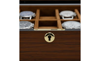 Watch and Jewelry Organizer Box Elegant Wood Grain Coating 2-Layer Watch and Jewelry Holder Soft Velvet Lining for Men
