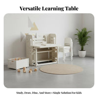 Multi-Functional Kids Desk and Chair Set Child-Safe Design Toddler Study Table Easy to Clean Kids Art Table and Chair Set Convertible Desktop for Toddlers, Preschoolers, Parents, Playroom, Nursery, Daycare, Classroom