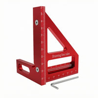 Aluminum Alloy Triangle Ruler Handle Opening Carpentry Square Hex Key Included