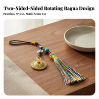Hand-Woven Rotating Astrological Tassel Charm Ethnic Design Car Hanging Ornament for Feng Shui Followers, Adults, Backpack, Home