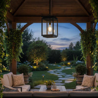 Outdoor Hanging Lantern Clear Glass Outdoor Hanging Porch Light Rectangular Lantern Lamp Exposed Bulb Hanging Lamp Chain Hung