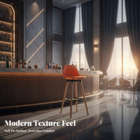 Built-in Footrest Swivel High Stool with Backrest Anti-Slip Foot Pads Bar Chair Padded Seat Seating Furniture Sturdy Leg Design for Homeowners, Business Owners, Adults, Reception Desk, Kitchen Island, Restaurant, Dining Room