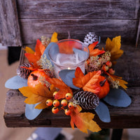 Candle Circlet Autumn Table Wreath Rustic for Mantel