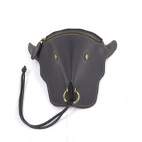 Bull Shaped Head Waist Bag Versatile PU Leather Belt Pouch Retro Design Fanny Pack for Casual Outings