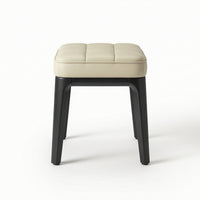Upholstered Stool Tufted Footrest Sturdy for Entryway