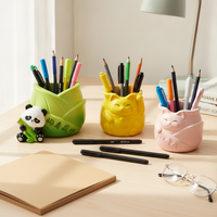 Lucky Cat Multifunctional Phone Holder Pen Holder Desktop Ornament for Teachers