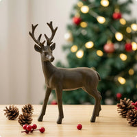 Deer Figurine Standing Deer Statue Compact Decor for Shelf, Mantel, Christmas